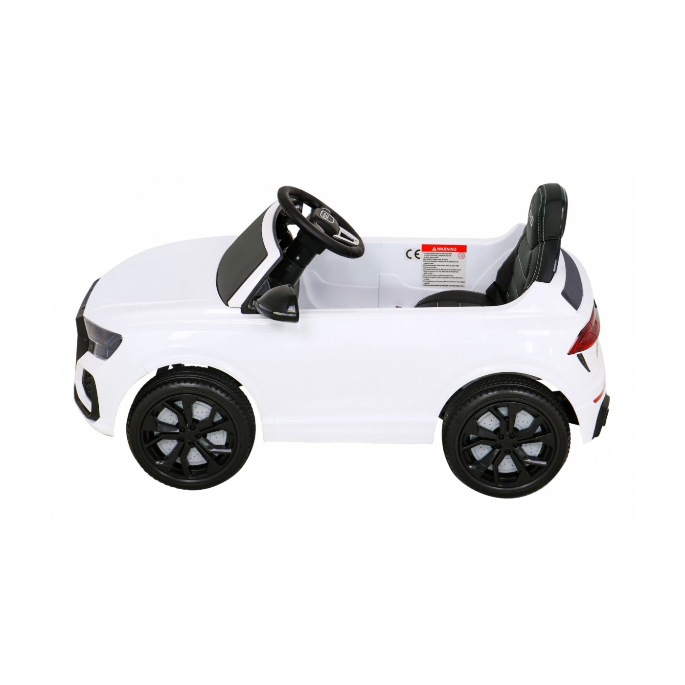 Baterie do auta Audi RS Q8 bílá + dálkové ovládání + pomalý start + EVA + LED + MP3 USB