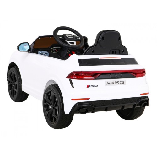 Baterie do auta Audi RS Q8 bílá + dálkové ovládání + pomalý start + EVA + LED + MP3 USB