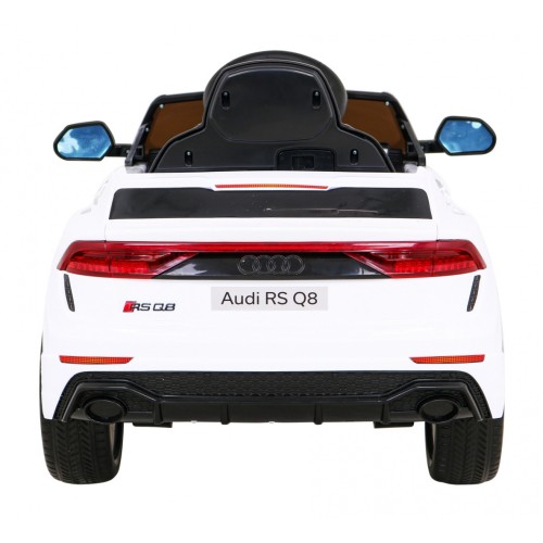 Baterie do auta Audi RS Q8 bílá + dálkové ovládání + pomalý start + EVA + LED + MP3 USB