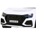 Baterie do auta Audi RS Q8 bílá + dálkové ovládání + pomalý start + EVA + LED + MP3 USB