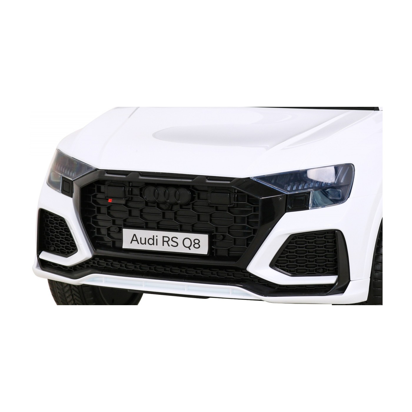 Baterie do auta Audi RS Q8 bílá + dálkové ovládání + pomalý start + EVA + LED + MP3 USB