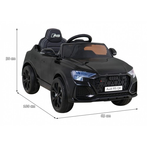Baterie do auta Audi RS Q8 černá + dálkové ovládání + pomalý start + EVA + LED + MP3 USB