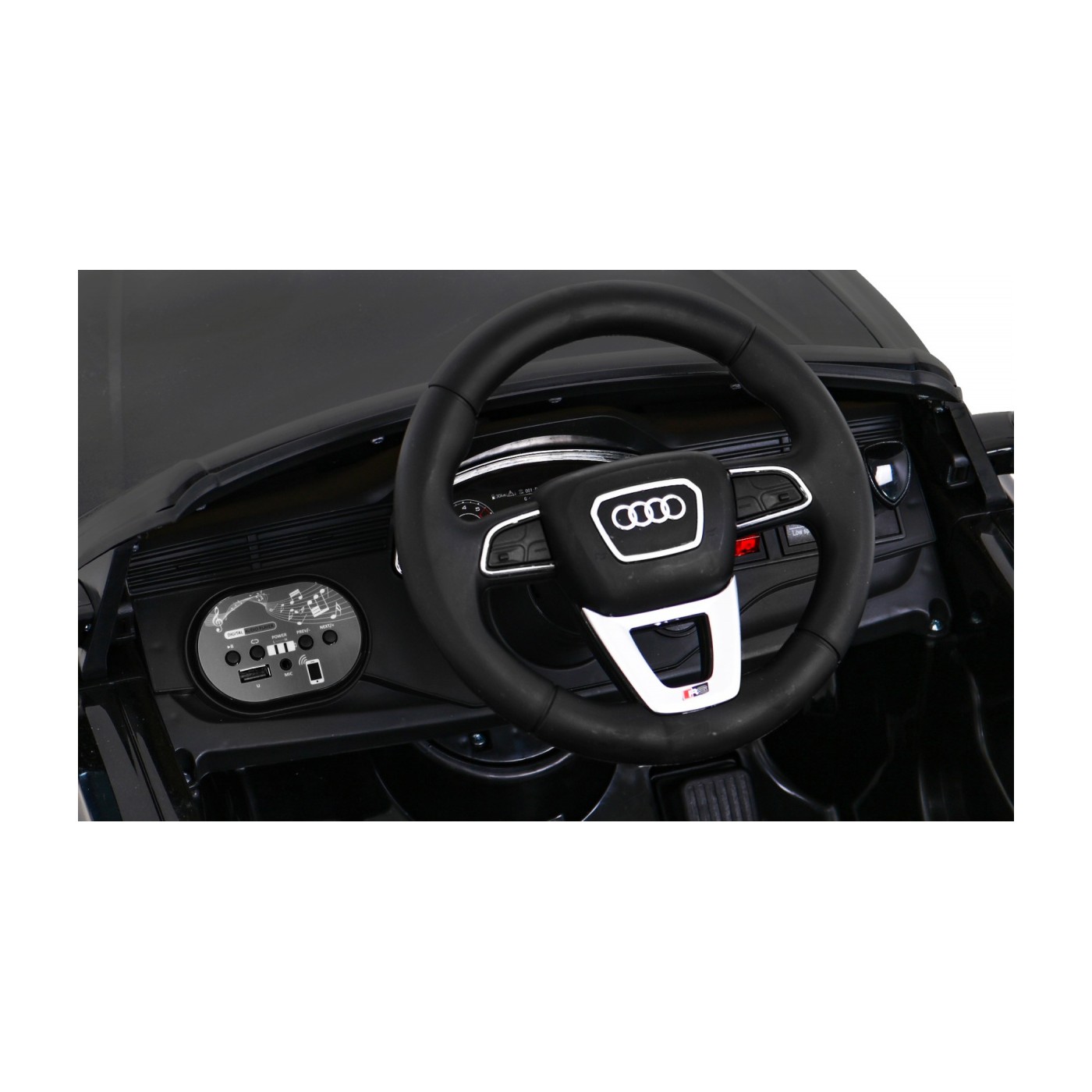 Baterie do auta Audi RS Q8 černá + dálkové ovládání + pomalý start + EVA + LED + MP3 USB