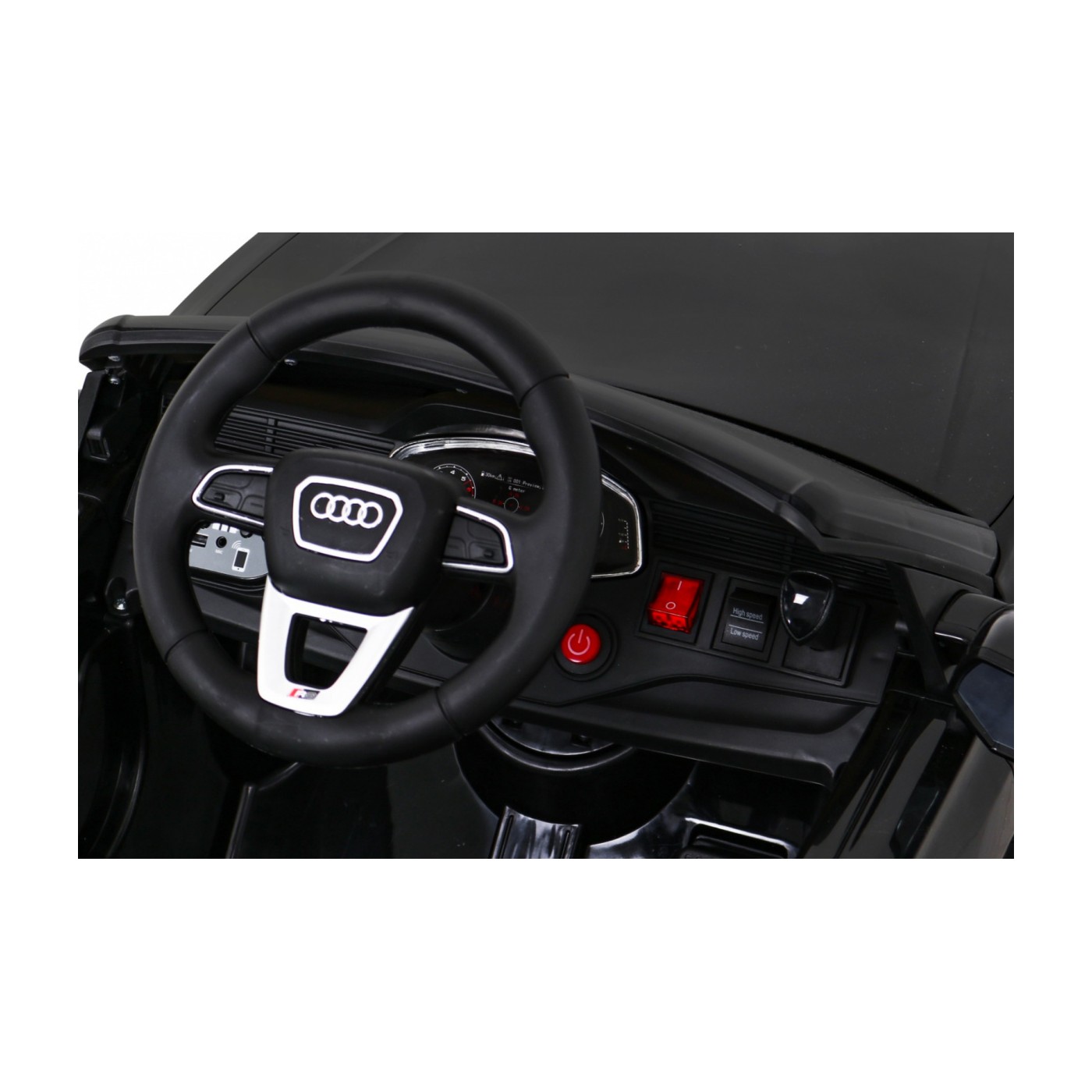 Baterie do auta Audi RS Q8 černá + dálkové ovládání + pomalý start + EVA + LED + MP3 USB