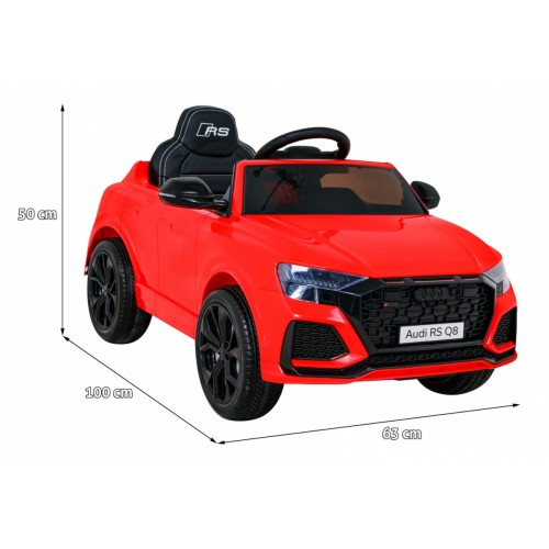 Audi RS Q8 Bateriově napájené auto červené + dálkové ovládání + pomalý start + EVA + LED + MP3 USB