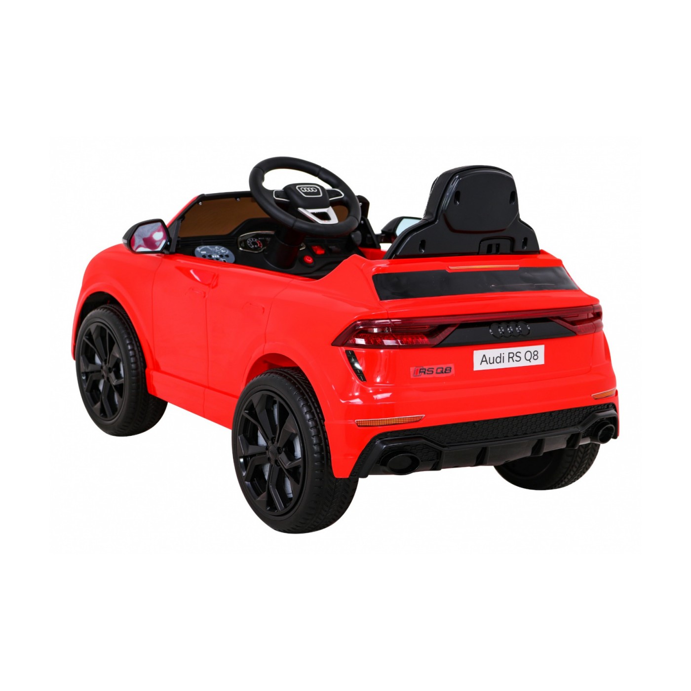Audi RS Q8 Bateriově napájené auto červené + dálkové ovládání + pomalý start + EVA + LED + MP3 USB