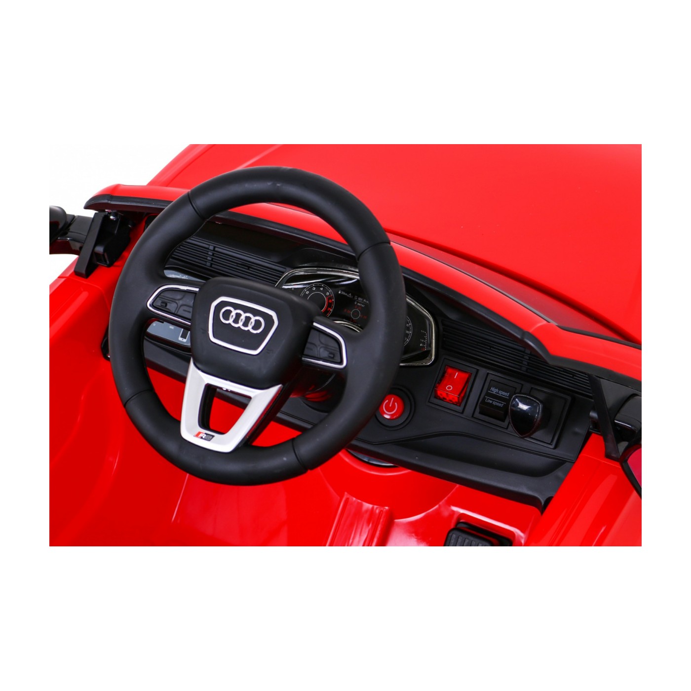 Audi RS Q8 Bateriově napájené auto červené + dálkové ovládání + pomalý start + EVA + LED + MP3 USB
