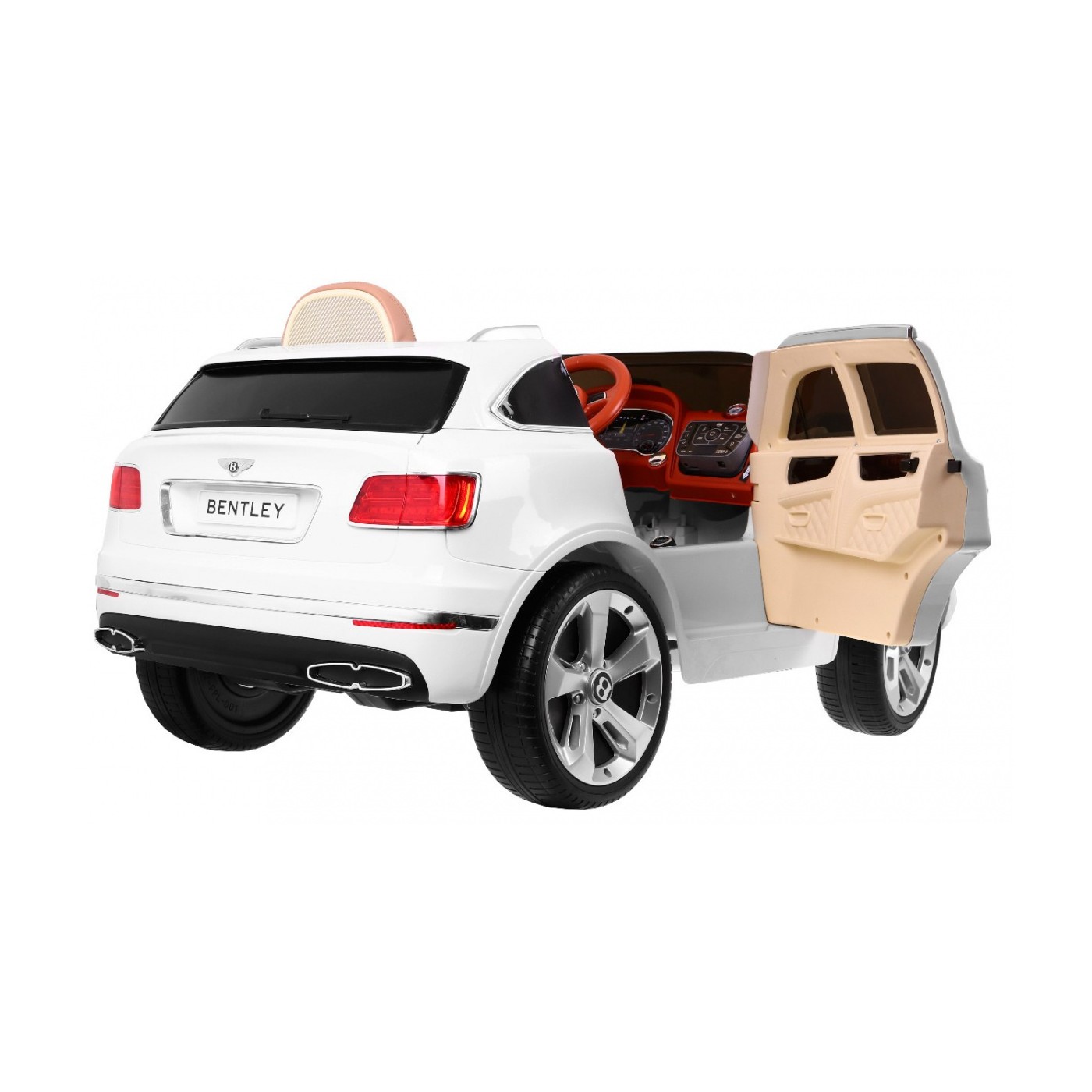Bentley Bentayga dětská baterie do auta bílá EVA kola MP3 rádio dálkové ovládání