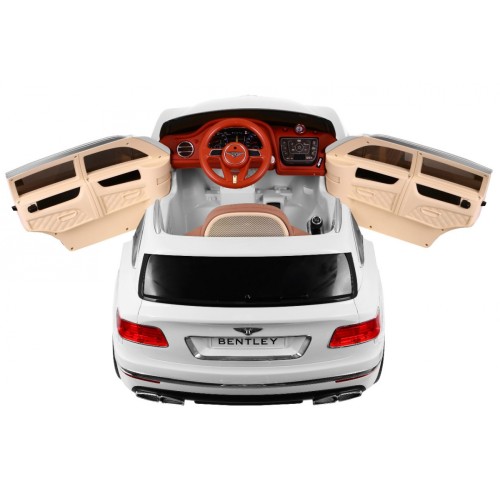 Bentley Bentayga dětská baterie do auta bílá EVA kola MP3 rádio dálkové ovládání
