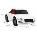 Bentley EXP 12 dětská baterie do auta bílá + dálkové ovládání + otevírač dveří + elegantní vzhled