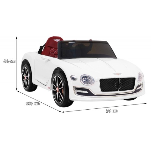 Bentley EXP 12 dětská baterie do auta bílá + dálkové ovládání + otevírač dveří + elegantní vzhled