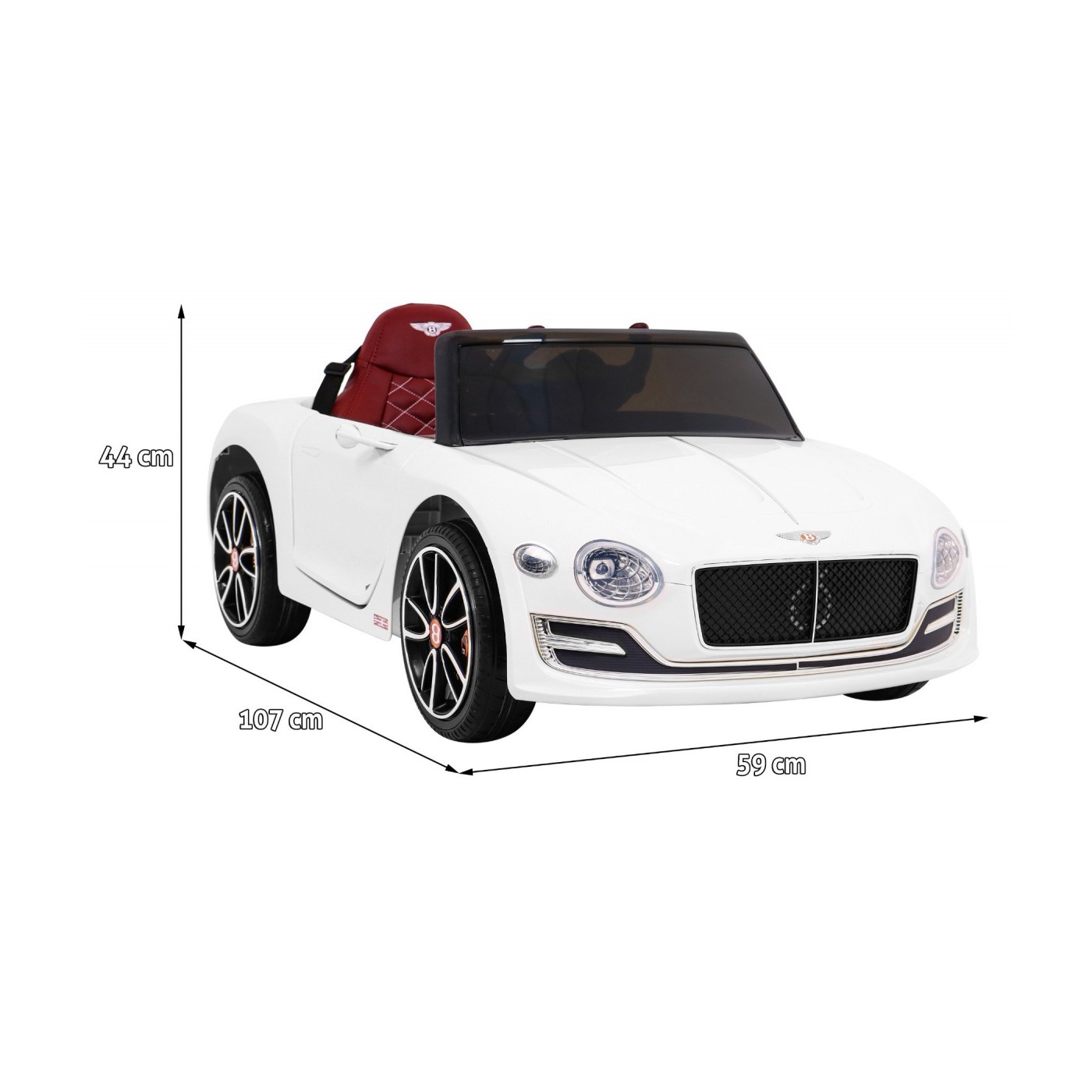 Bentley EXP 12 dětská baterie do auta bílá + dálkové ovládání + otevírač dveří + elegantní vzhled