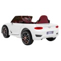 Bentley EXP 12 dětská baterie do auta bílá + dálkové ovládání + otevírač dveří + elegantní vzhled
