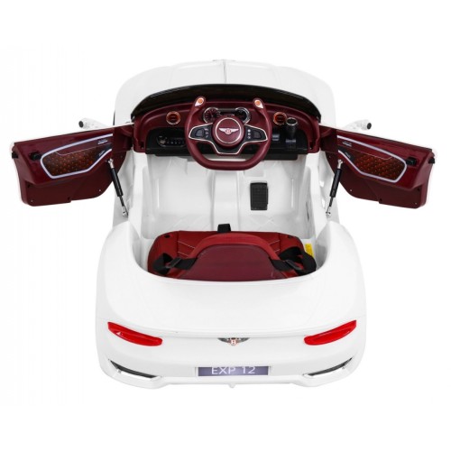 Bentley EXP 12 dětská baterie do auta bílá + dálkové ovládání + otevírač dveří + elegantní vzhled