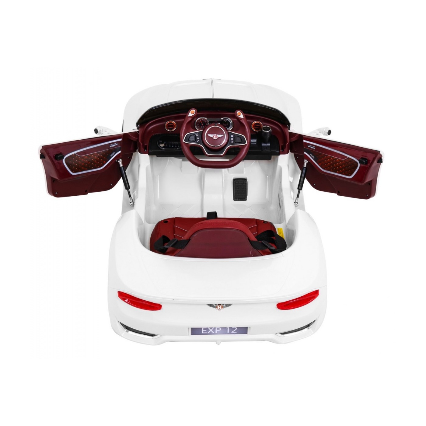 Bentley EXP 12 dětská baterie do auta bílá + dálkové ovládání + otevírač dveří + elegantní vzhled