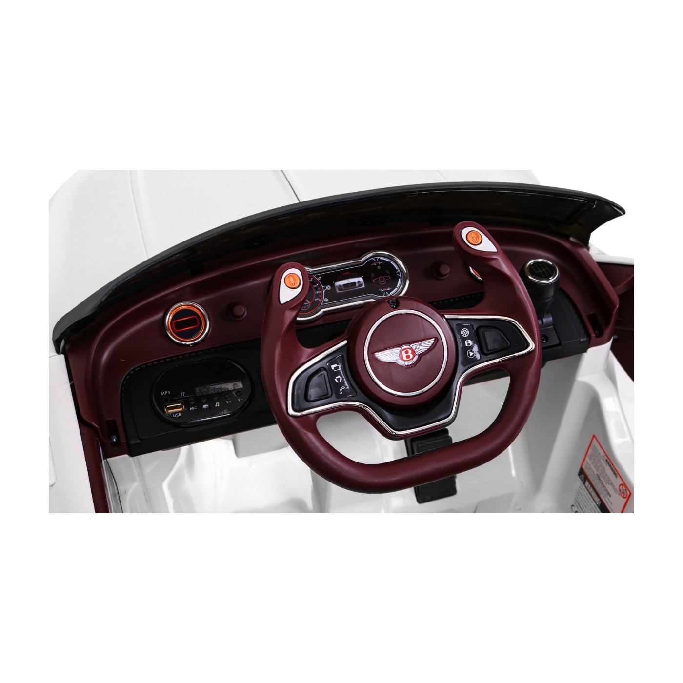 Bentley EXP 12 dětská baterie do auta bílá + dálkové ovládání + otevírač dveří + elegantní vzhled