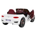 Bentley EXP 12 dětská baterie do auta bílá + dálkové ovládání + otevírač dveří + elegantní vzhled