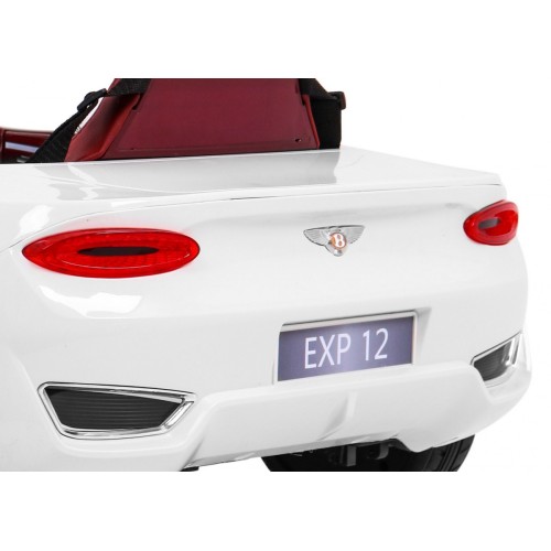 Bentley EXP 12 dětská baterie do auta bílá + dálkové ovládání + otevírač dveří + elegantní vzhled
