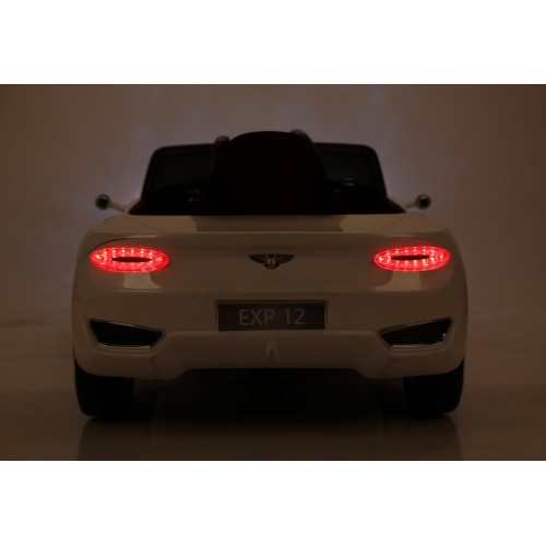 Bentley EXP 12 dětská baterie do auta bílá + dálkové ovládání + otevírač dveří + elegantní vzhled