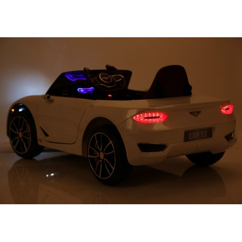 Bentley EXP 12 dětská baterie do auta bílá + dálkové ovládání + otevírač dveří + elegantní vzhled