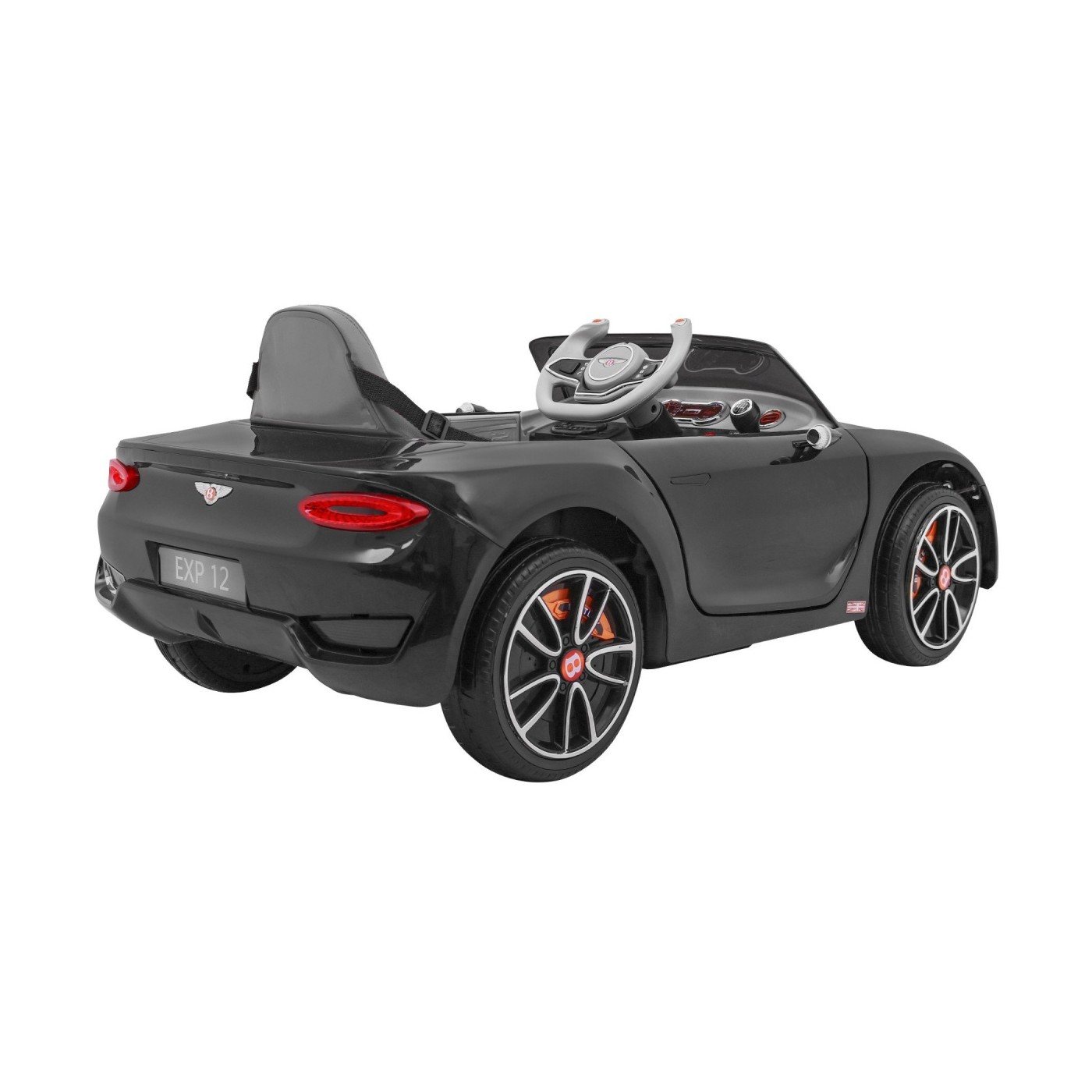 Bentley EXP 12 dětská baterie do auta černá + dálkové ovládání + otevírač dveří + elegantní vzhled
