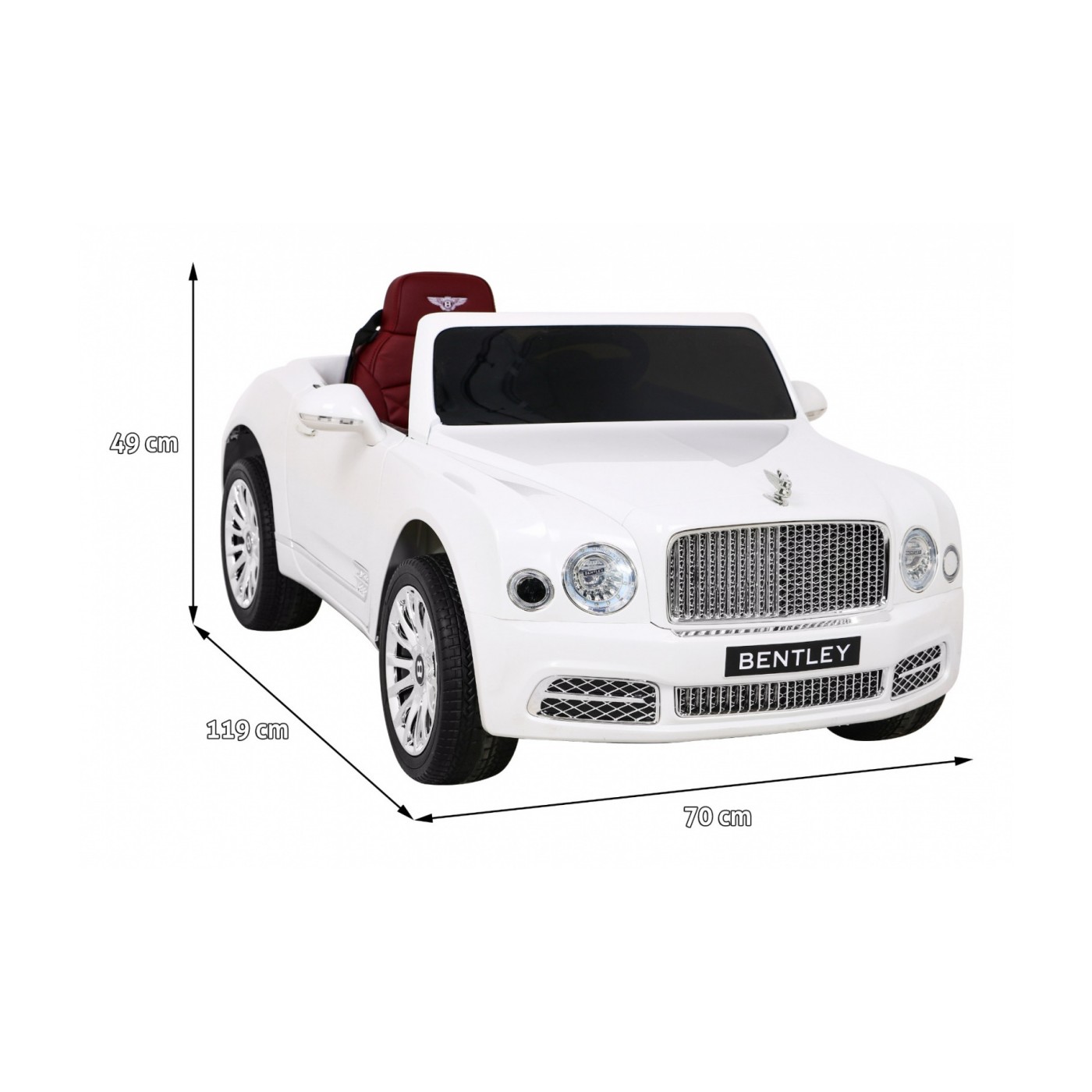 Bentley Mulsanne dobíjecí bílý dálkový EVA pomalý start MP3 USB LED
