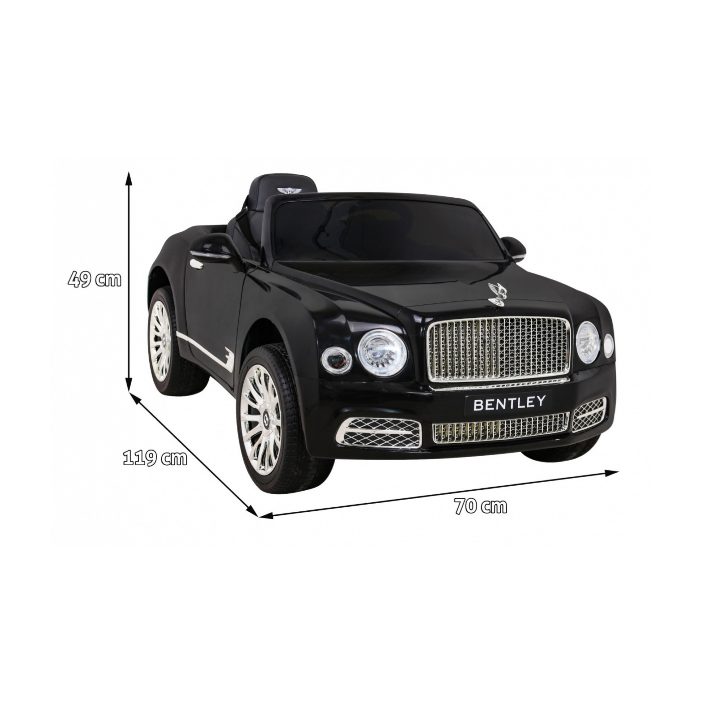 Baterie Bentley Mulsanne černá + dálkové ovládání + EVA + pomalý start + MP3 USB + LED