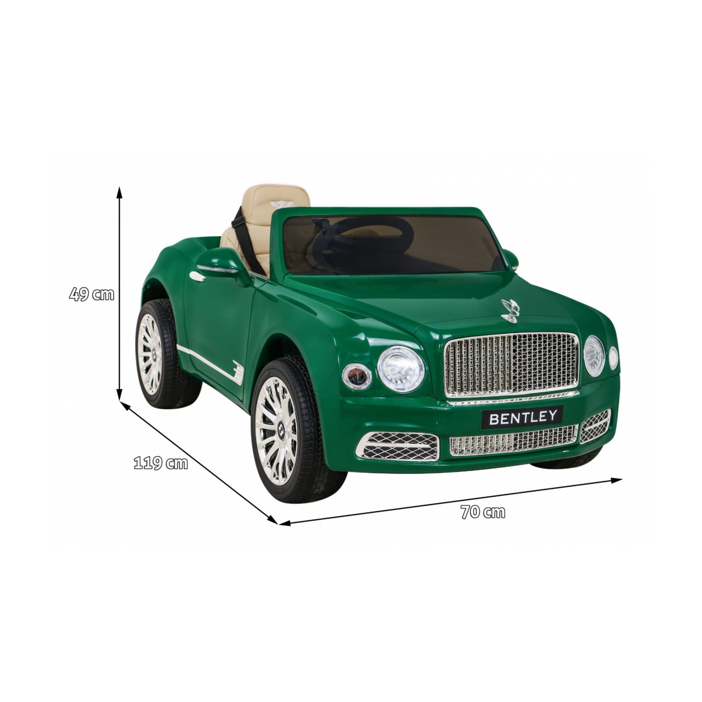 Bentley Mulsanne dobíjecí Zelený Dálkový EVA Pomalý Start MP3 USB LED