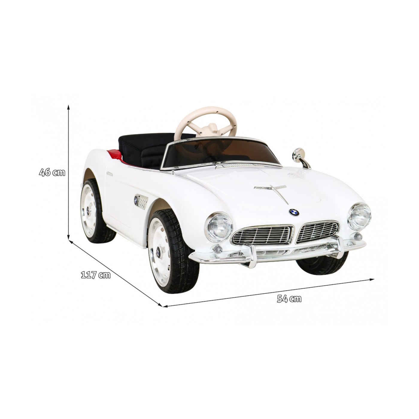 BMW 507 Retro elektrické auto pro děti Bílý roadster