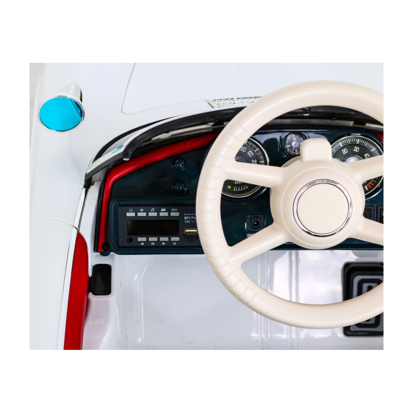 BMW 507 Retro elektrické auto pro děti Bílý roadster
