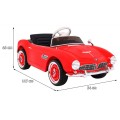 Auto BMW 507 Retro Elektrické Dětské Červené Audio LED Dálkové Ovládání EVA Pomalý Start