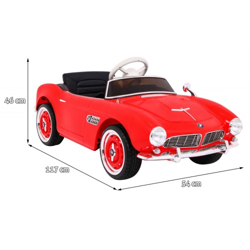 Auto BMW 507 Retro Elektrické Dětské Červené Audio LED Dálkové Ovládání EVA Pomalý Start