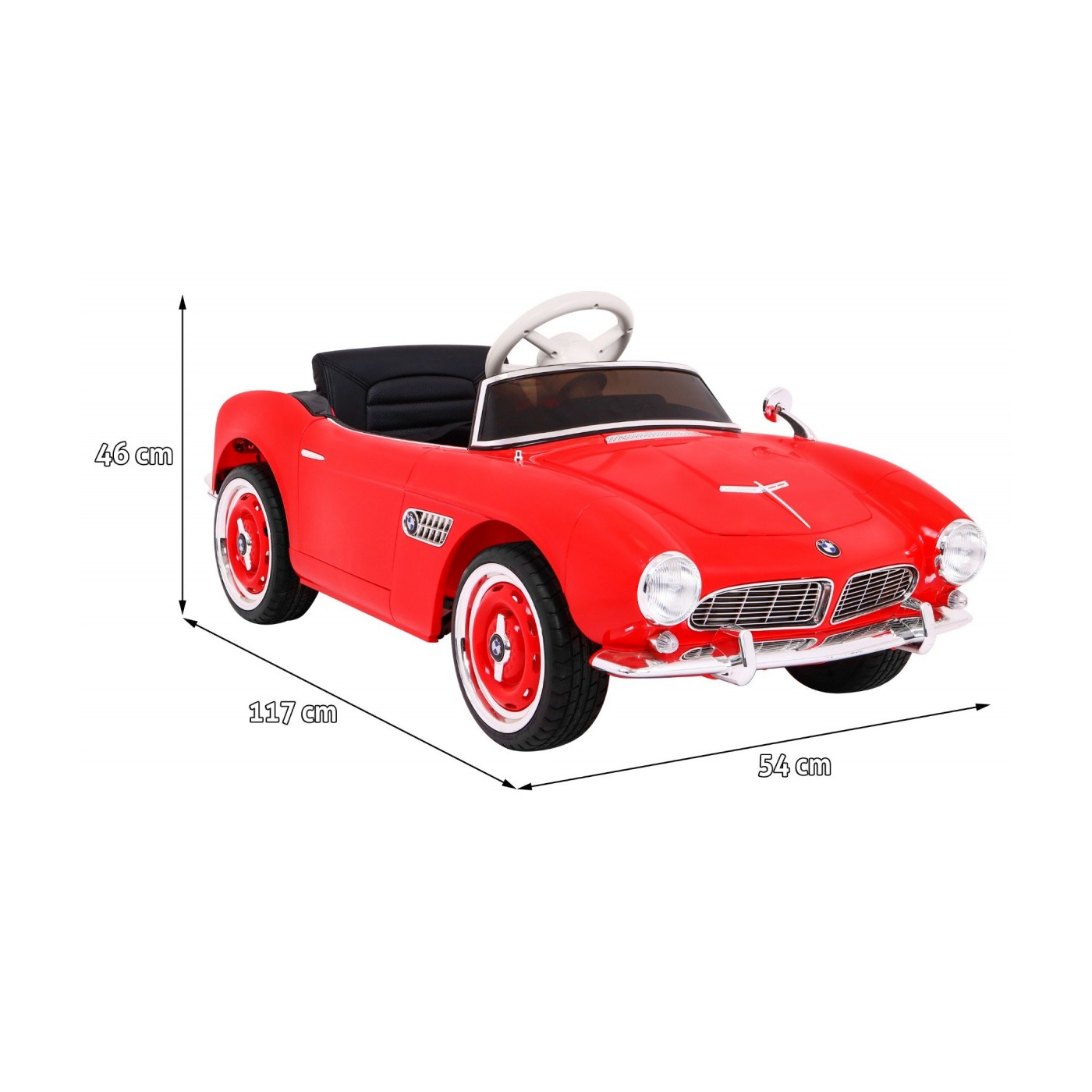 Auto BMW 507 Retro Elektrické Dětské Červené Audio LED Dálkové Ovládání EVA Pomalý Start