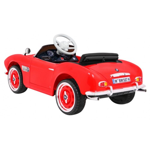 Auto BMW 507 Retro Elektrické Dětské Červené Audio LED Dálkové Ovládání EVA Pomalý Start