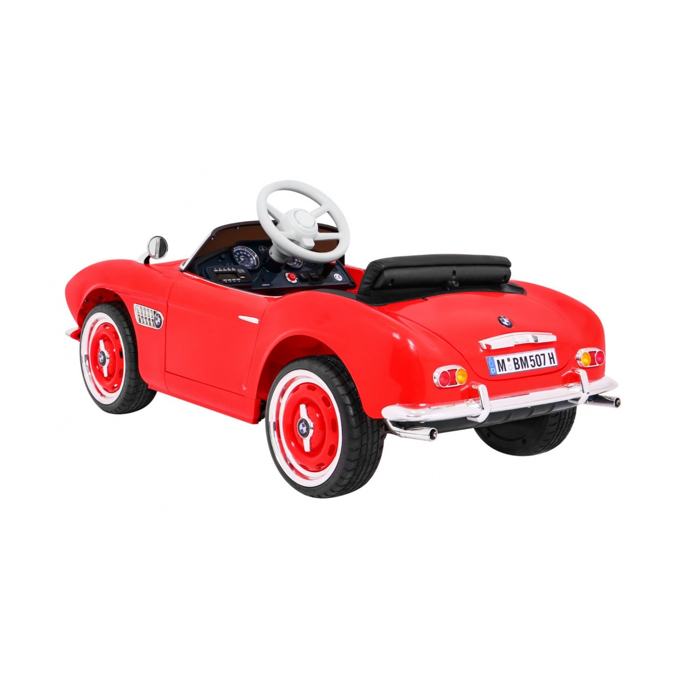 Auto BMW 507 Retro Elektrické Dětské Červené Audio LED Dálkové Ovládání EVA Pomalý Start