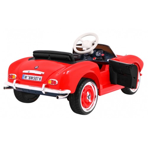 Auto BMW 507 Retro Elektrické Dětské Červené Audio LED Dálkové Ovládání EVA Pomalý Start