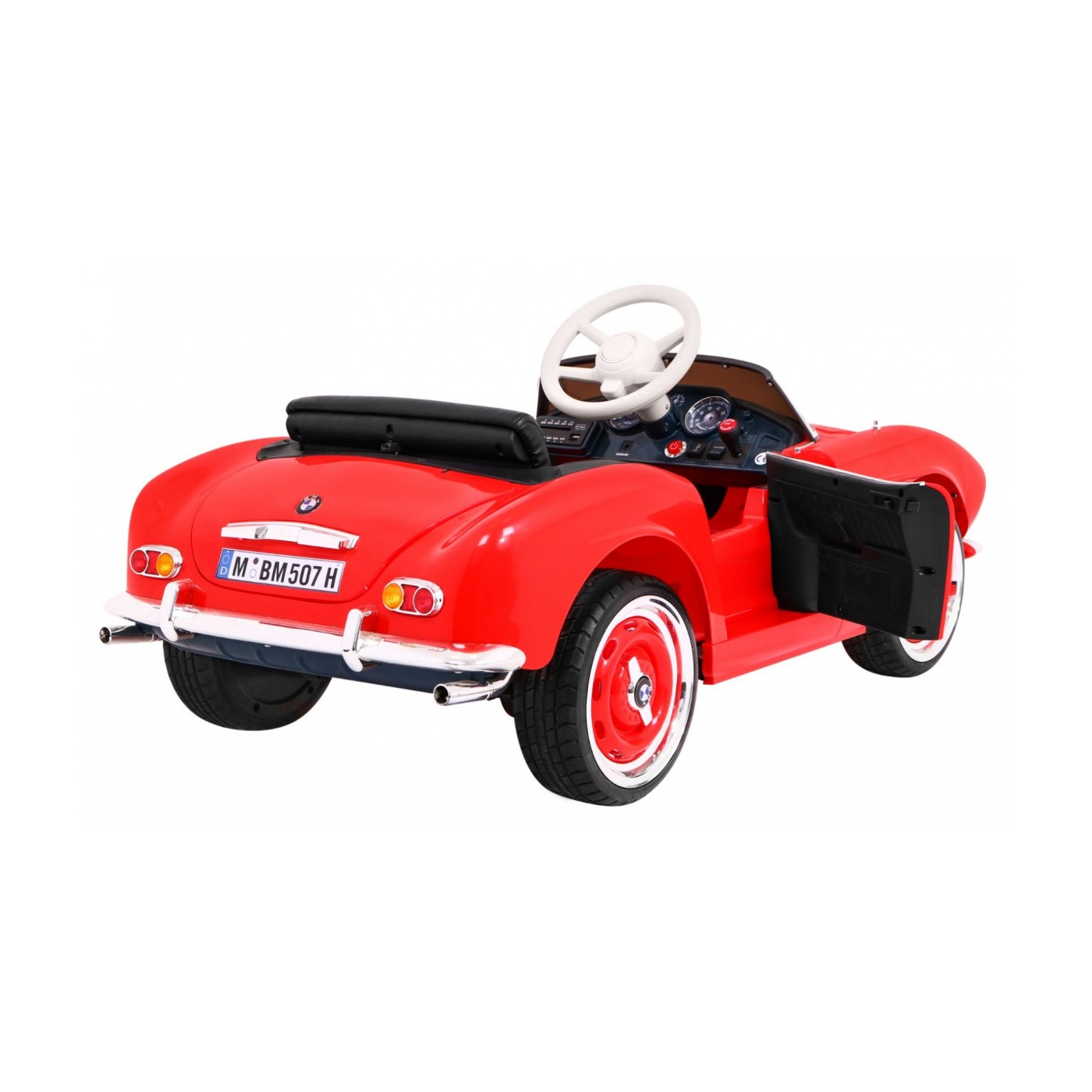 Auto BMW 507 Retro Elektrické Dětské Červené Audio LED Dálkové Ovládání EVA Pomalý Start