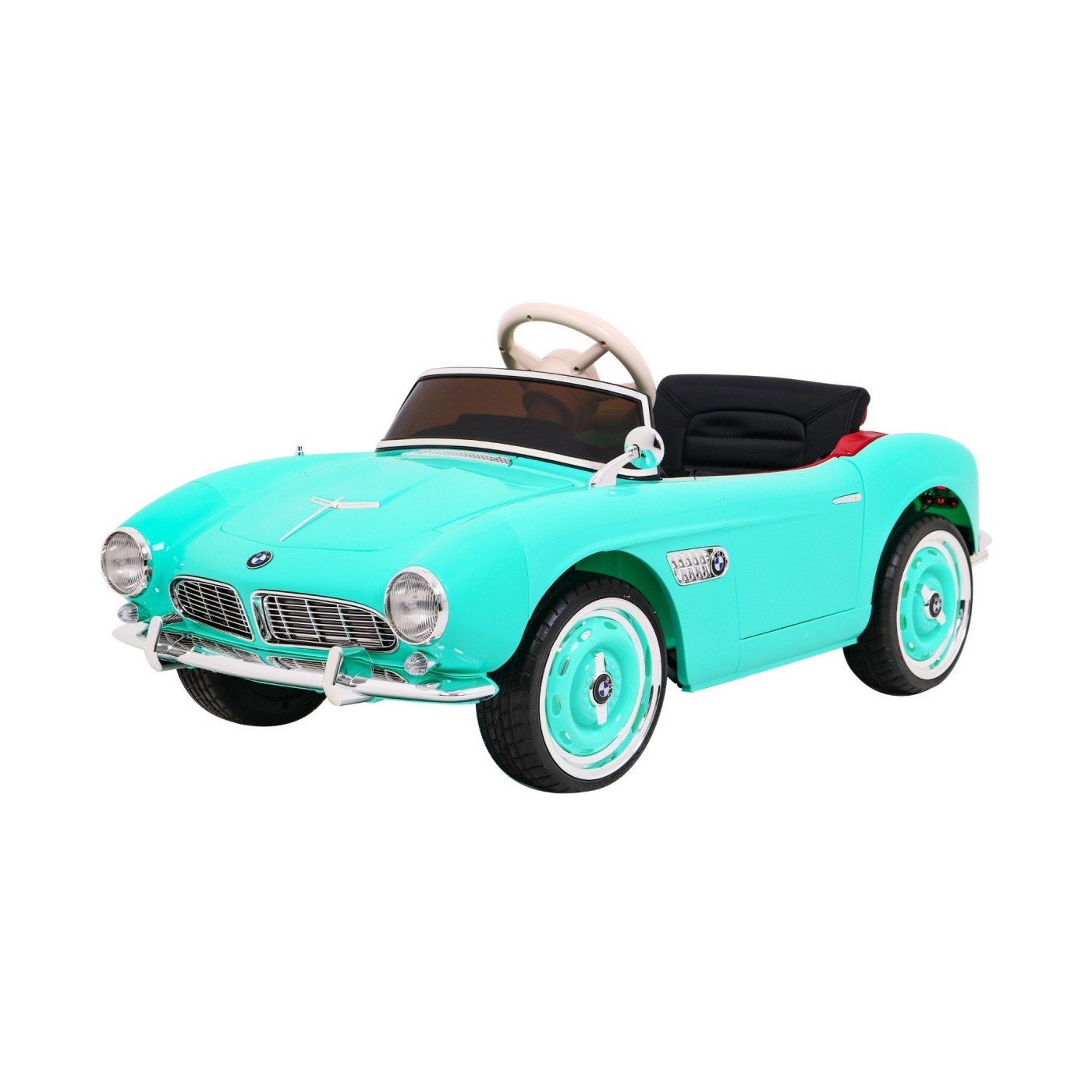 Auto BMW 507 Retro Elektrické Dětské Zelené Audio LED Dálkové Ovládání EVA Pomalý Start