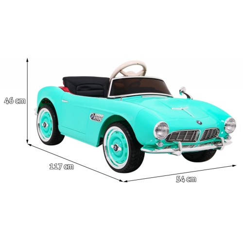 Auto BMW 507 Retro Elektrické Dětské Zelené Audio LED Dálkové Ovládání EVA Pomalý Start