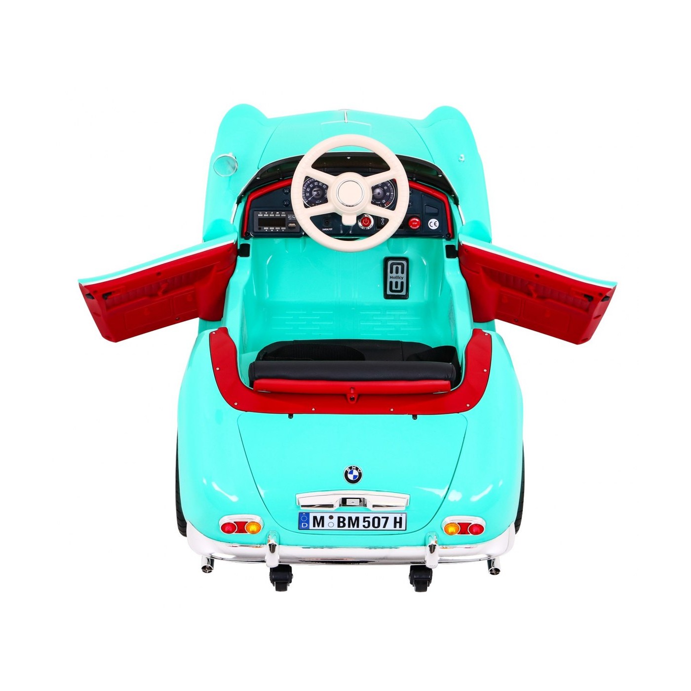 Auto BMW 507 Retro Elektrické Dětské Zelené Audio LED Dálkové Ovládání EVA Pomalý Start