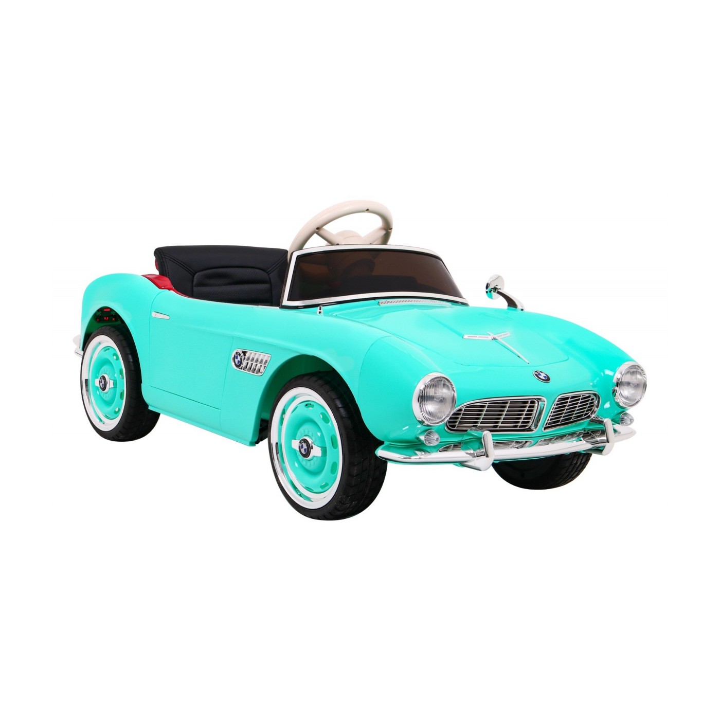 Auto BMW 507 Retro Elektrické Dětské Zelené Audio LED Dálkové Ovládání EVA Pomalý Start