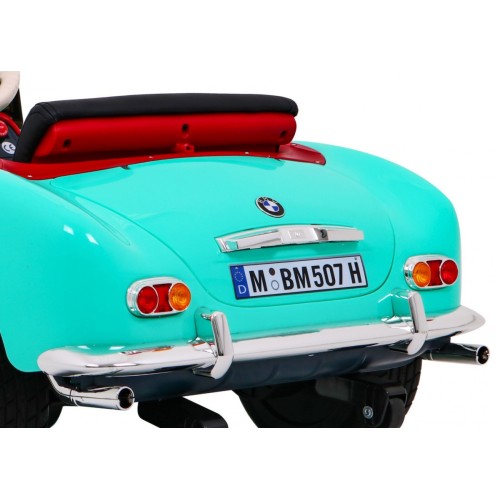 Auto BMW 507 Retro Elektrické Dětské Zelené Audio LED Dálkové Ovládání EVA Pomalý Start