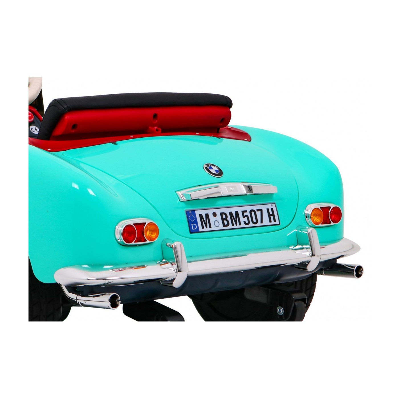 Auto BMW 507 Retro Elektrické Dětské Zelené Audio LED Dálkové Ovládání EVA Pomalý Start