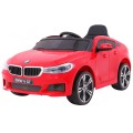 Bateriově napájené auto BMW 6 GT červené + dálkové ovládání + pomalý start + EVA + bezpečnostní pásy + MP3 LED