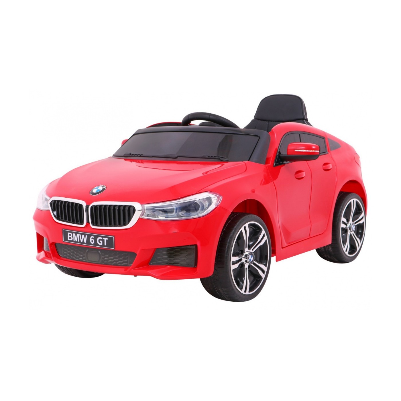 Bateriově napájené auto BMW 6 GT červené + dálkové ovládání + pomalý start + EVA + bezpečnostní pásy + MP3 LED
