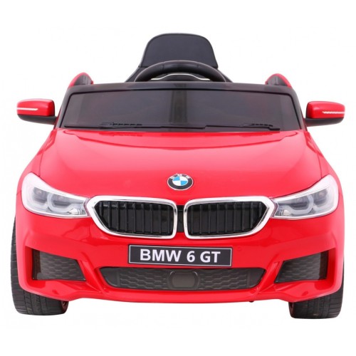 Bateriově napájené auto BMW 6 GT červené + dálkové ovládání + pomalý start + EVA + bezpečnostní pásy + MP3 LED