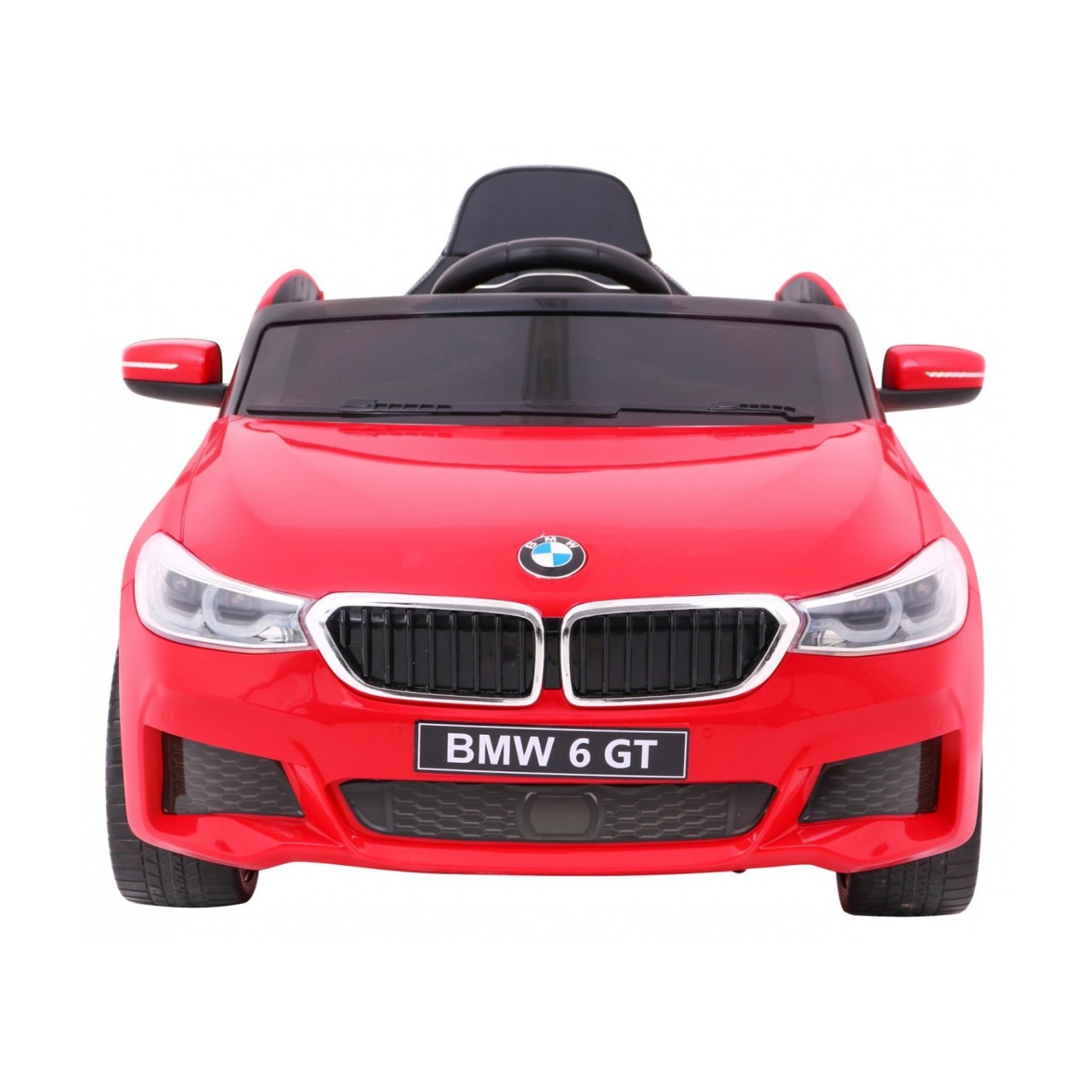 Bateriově napájené auto BMW 6 GT červené + dálkové ovládání + pomalý start + EVA + bezpečnostní pásy + MP3 LED
