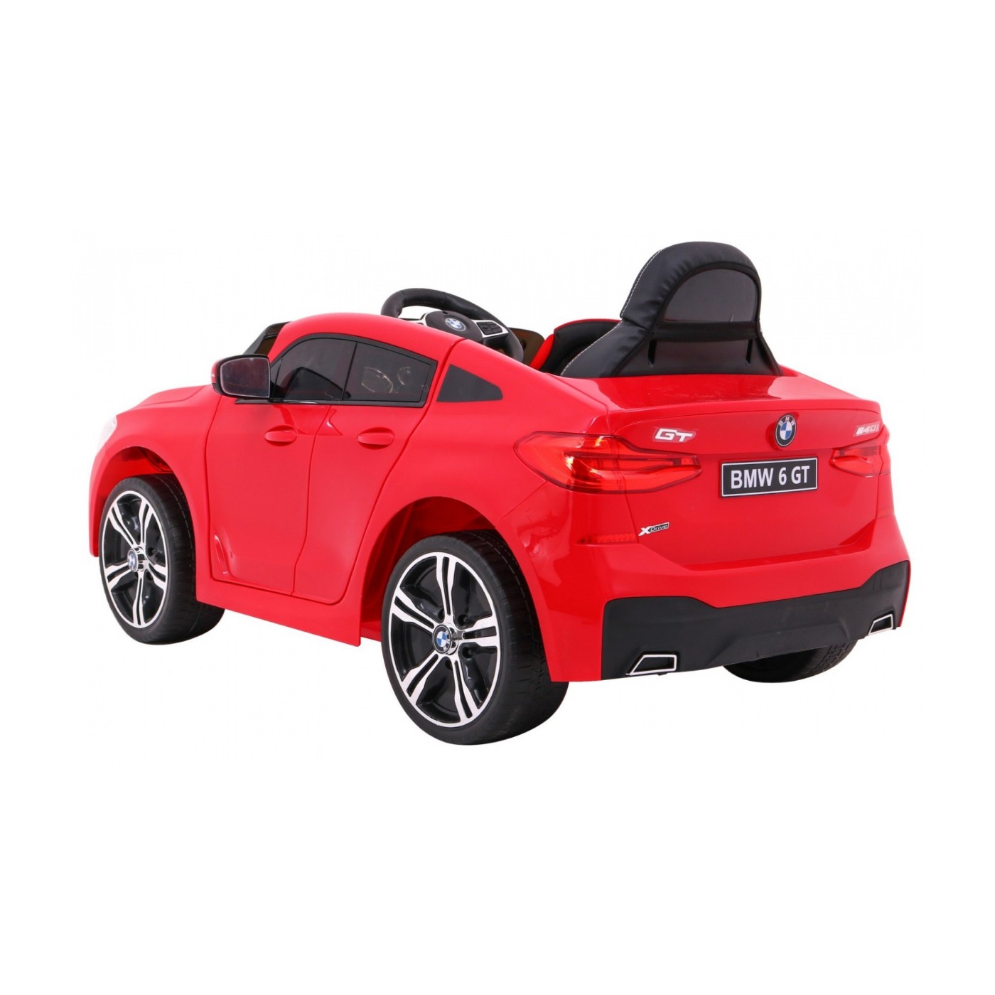 Bateriově napájené auto BMW 6 GT červené + dálkové ovládání + pomalý start + EVA + bezpečnostní pásy + MP3 LED
