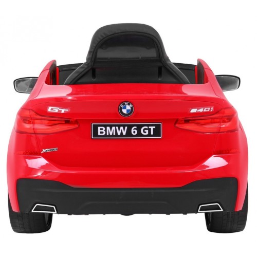 Bateriově napájené auto BMW 6 GT červené + dálkové ovládání + pomalý start + EVA + bezpečnostní pásy + MP3 LED