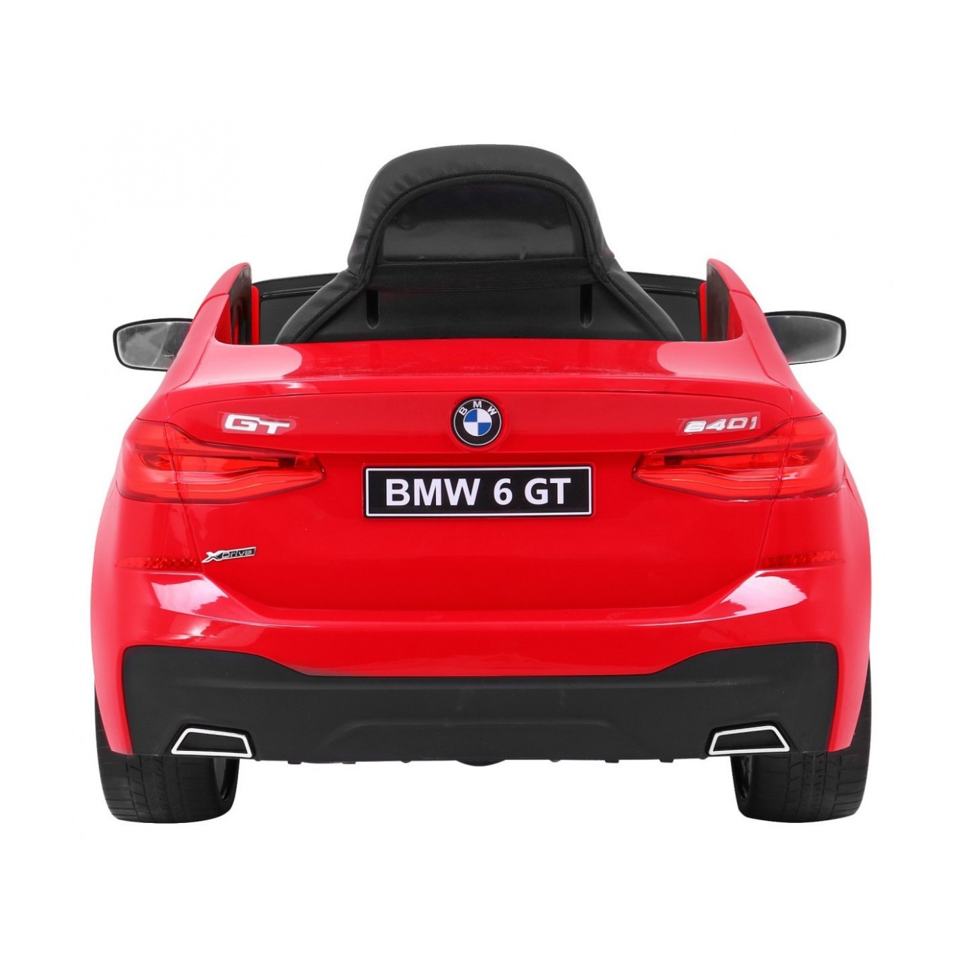 Bateriově napájené auto BMW 6 GT červené + dálkové ovládání + pomalý start + EVA + bezpečnostní pásy + MP3 LED